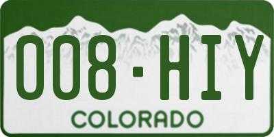 CO license plate 008HIY