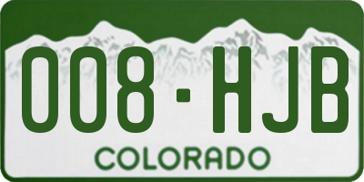 CO license plate 008HJB