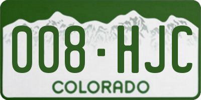 CO license plate 008HJC