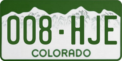 CO license plate 008HJE