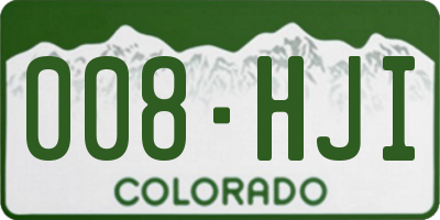 CO license plate 008HJI