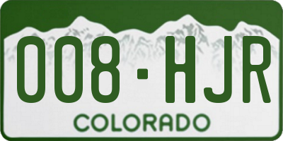 CO license plate 008HJR