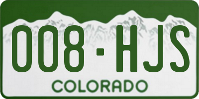 CO license plate 008HJS