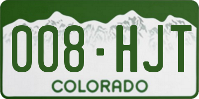 CO license plate 008HJT