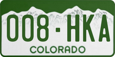 CO license plate 008HKA