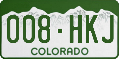 CO license plate 008HKJ
