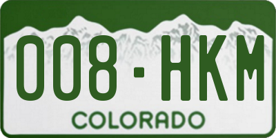 CO license plate 008HKM