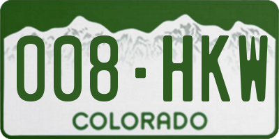 CO license plate 008HKW