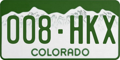 CO license plate 008HKX