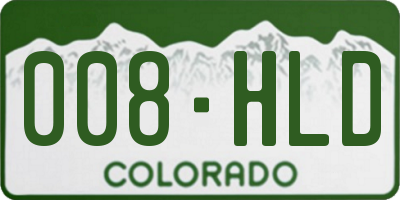 CO license plate 008HLD