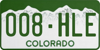 CO license plate 008HLE