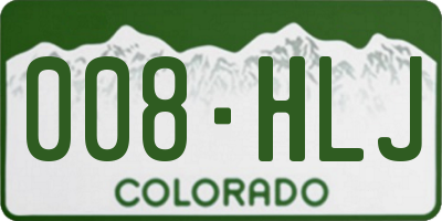 CO license plate 008HLJ