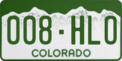 CO license plate 008HLO