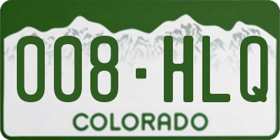 CO license plate 008HLQ