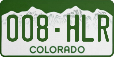 CO license plate 008HLR