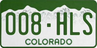 CO license plate 008HLS