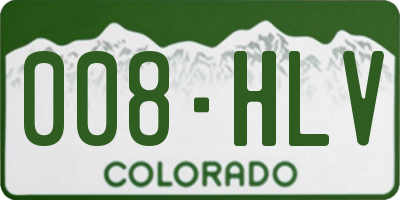 CO license plate 008HLV