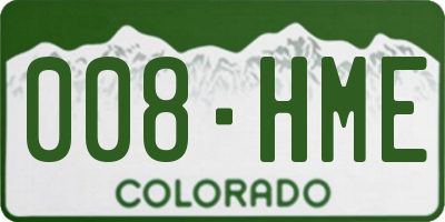 CO license plate 008HME