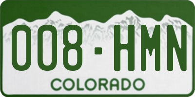 CO license plate 008HMN