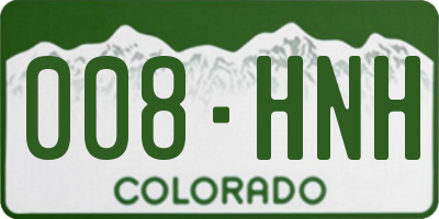CO license plate 008HNH