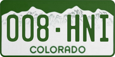 CO license plate 008HNI