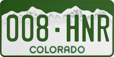CO license plate 008HNR