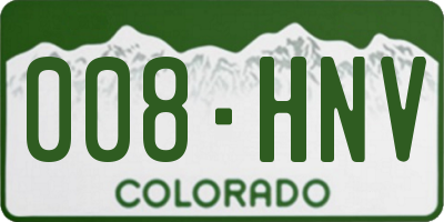 CO license plate 008HNV