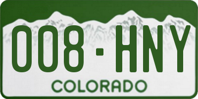 CO license plate 008HNY