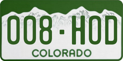 CO license plate 008HOD