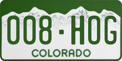 CO license plate 008HOG