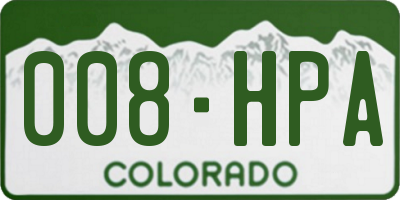 CO license plate 008HPA