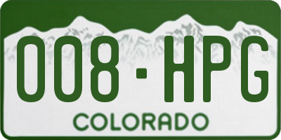 CO license plate 008HPG