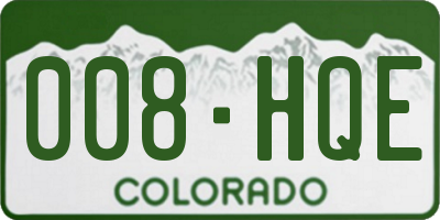 CO license plate 008HQE