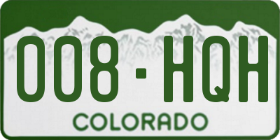 CO license plate 008HQH
