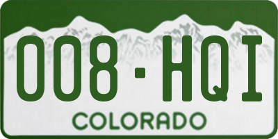CO license plate 008HQI