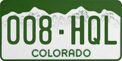 CO license plate 008HQL