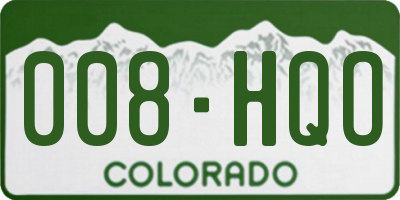 CO license plate 008HQO
