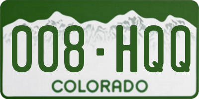 CO license plate 008HQQ