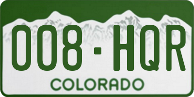 CO license plate 008HQR