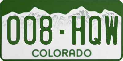 CO license plate 008HQW