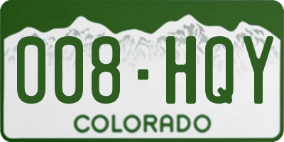 CO license plate 008HQY
