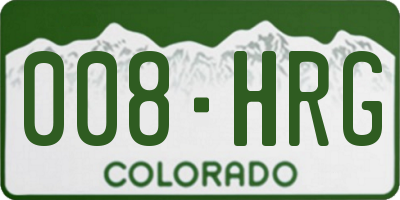 CO license plate 008HRG