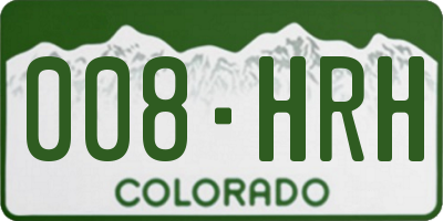 CO license plate 008HRH
