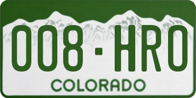 CO license plate 008HRO