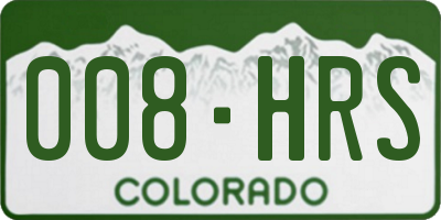 CO license plate 008HRS