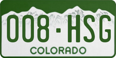 CO license plate 008HSG