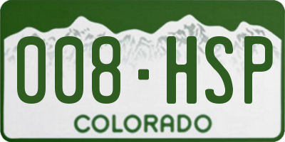 CO license plate 008HSP