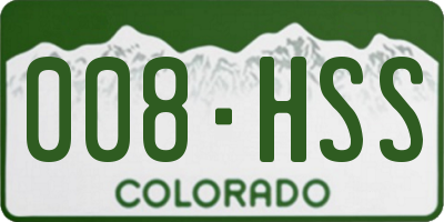 CO license plate 008HSS