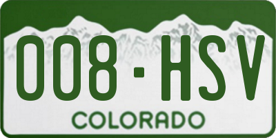 CO license plate 008HSV