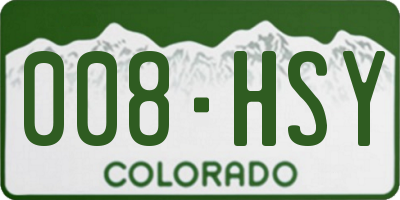 CO license plate 008HSY